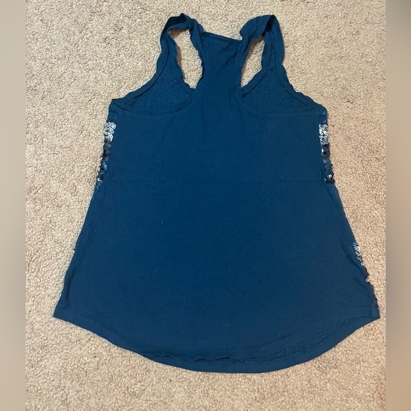 Express Dark blue sequin tank top size XS - Picture 3 of 7